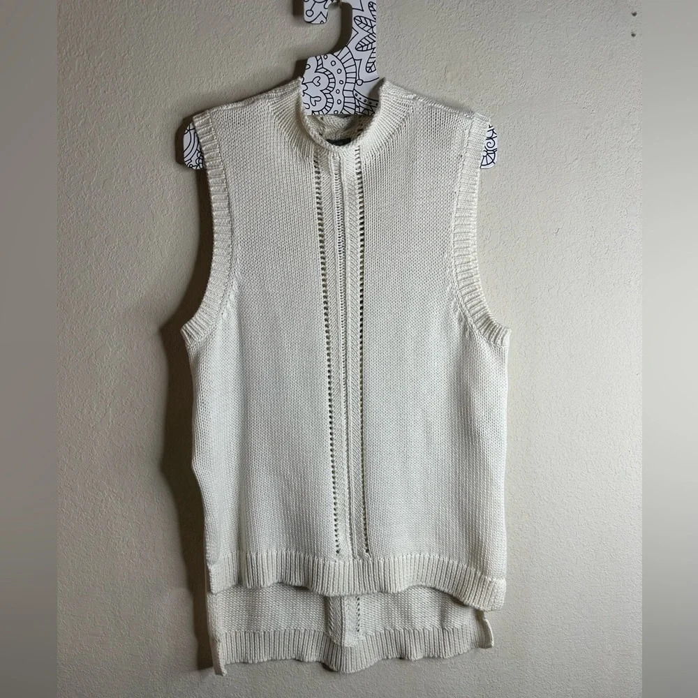 Aerie cream mock neck sweater vest size large NWT - Picture 2 of 6